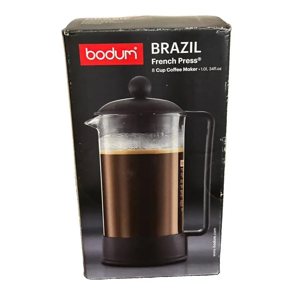 Bodum Brazil French Press Coffee Maker 8 Cup 34 Oz With Manual Pre-Owned